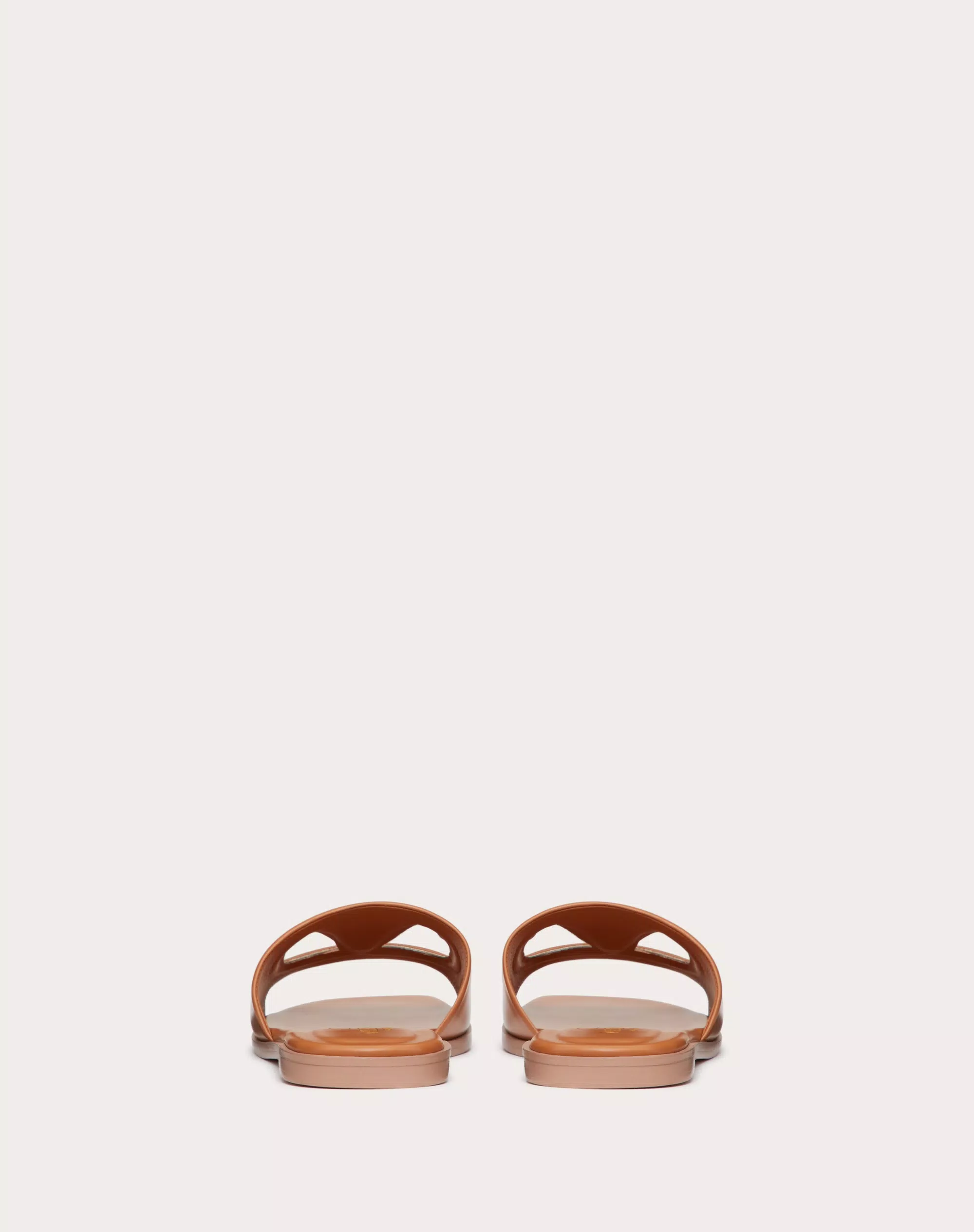 VLOGO CUT-OUT CALFSKIN SLIDE SANDAL